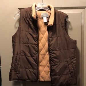 Brown puffy vest